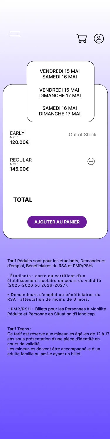 Pass 2 jours - dates - wireframe J-Rock Soundwave Festival